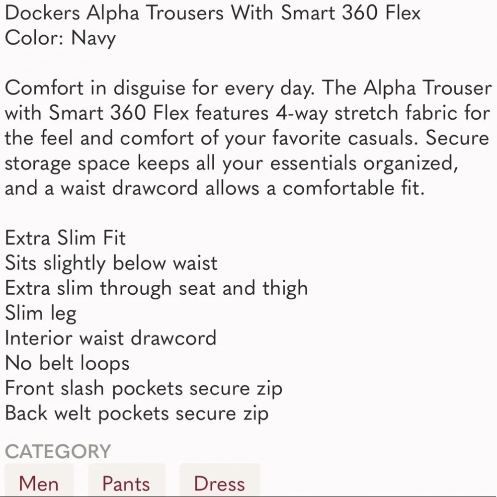 Men’s Dockers Alpha Pants w/ Smart 360 Flex, 34x32